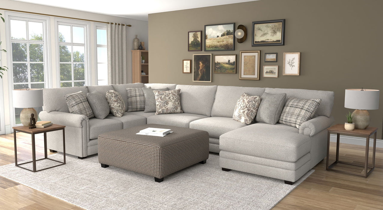 Livingston - Sectional With Comfort Coil Seating, 40" Cocktail Ottoman And Accent Pillows Included – 2 Piece Living Room Sets by Jackson at Furniture Wholesale Plus , Nashville furniture store