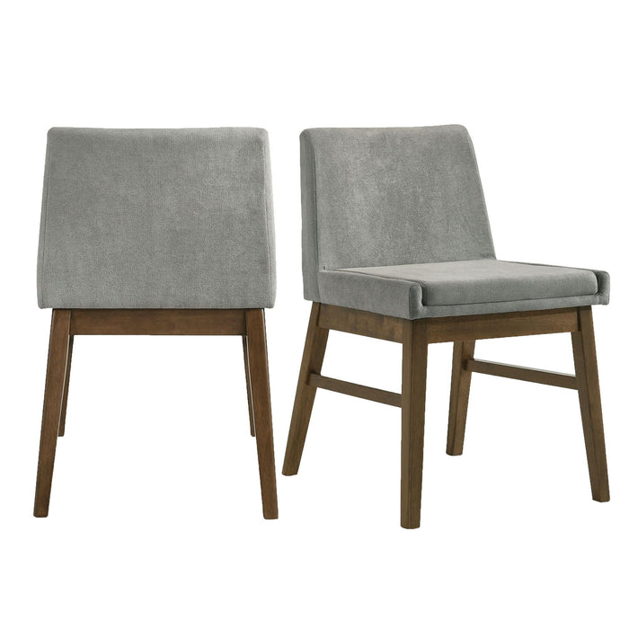 Weston - Upholstery Side Chair (Set of 2) - Walnut With Smoke Fabric – Chair Sets by Elements International at Furniture Wholesale Plus , Nashville furniture store