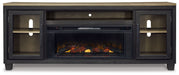 Foyland - 83" TV Stand With Electric Infrared Fireplace Insert - Black / Brown – Fireplace TV Stands by Signature Design by Ashley® at Furniture Wholesale Plus , Nashville furniture store
