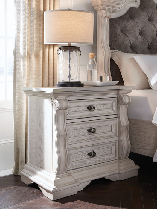 Bruchandi - Three Drawer Night Stand - Antique White – Nightstands w/ Charging Stations by Signature Design by Ashley® at Furniture Wholesale Plus , Nashville furniture store