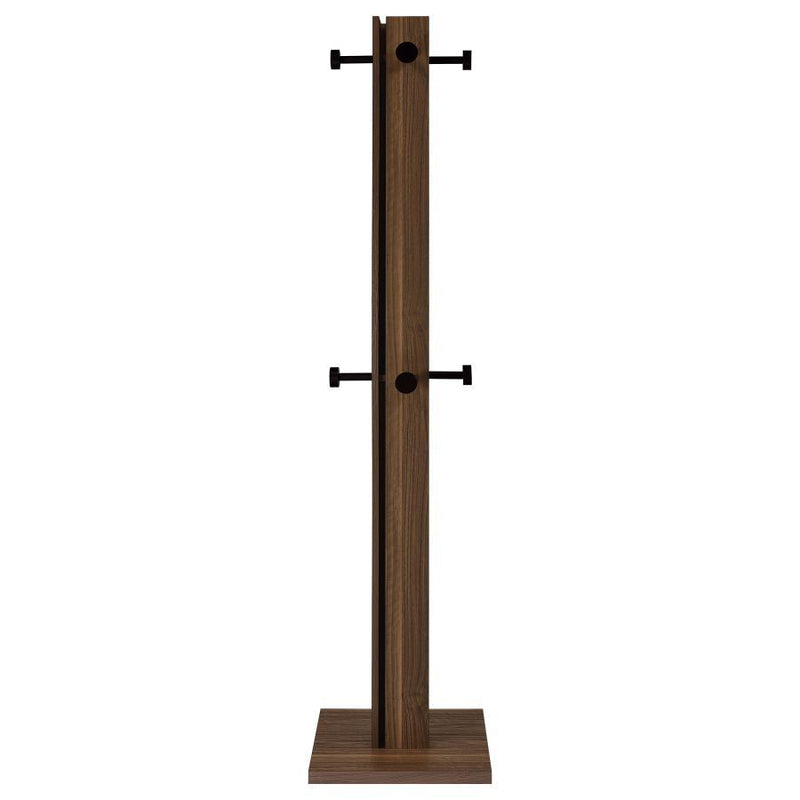 Rikkie - Coat Rack And Mirror - Walnut – Freestanding Coat Racks by Coaster Fine Furniture at Furniture Wholesale Plus , Nashville furniture store