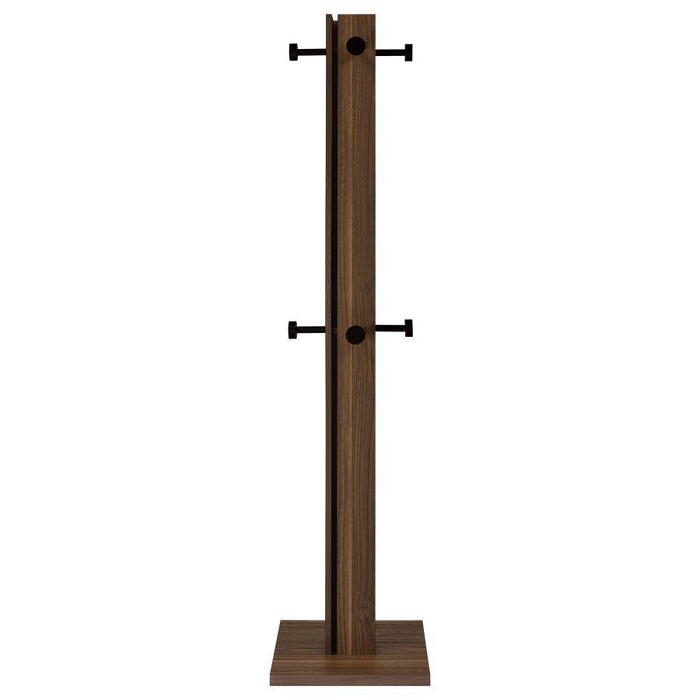 Rikkie - Coat Rack And Mirror - Walnut – Freestanding Coat Racks by Coaster Fine Furniture at Furniture Wholesale Plus , Nashville furniture store