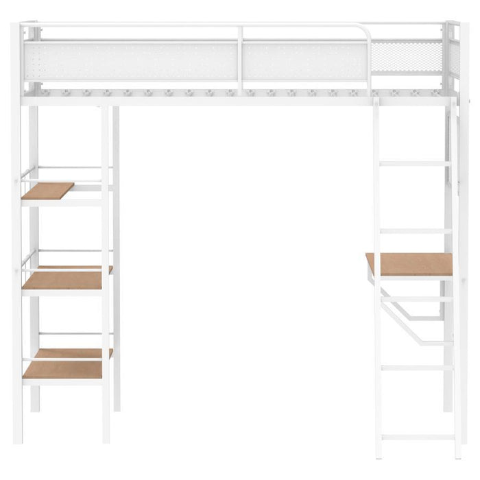 Campus - 3-Shelf Metal Twin Workstation Loft Bed – Loft Beds by Coaster Fine Furniture at Furniture Wholesale Plus , Nashville furniture store