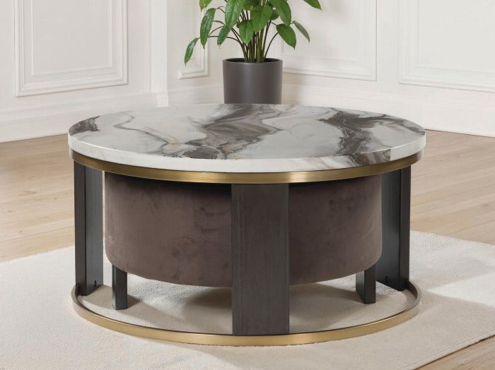 Jazmore - Nesting Cocktail Tables (Set of 2) - Brown / Brass Finish – Nesting Tables by Signature Design by Ashley® at Furniture Wholesale Plus , Nashville furniture store