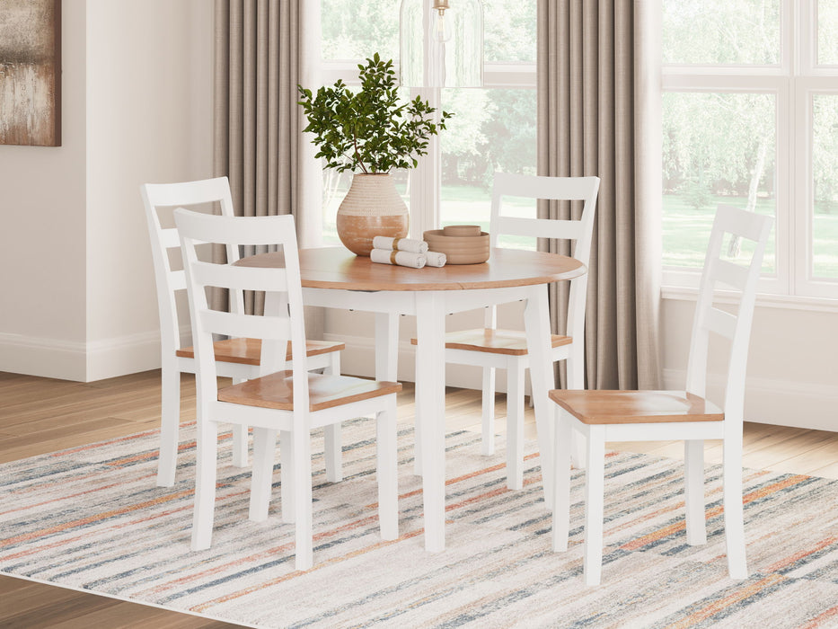Gesthaven - Round Dining Room Drop Leaf Table Set – 5 Piece Dining Room Sets by Signature Design by Ashley® at Furniture Wholesale Plus , Nashville furniture store