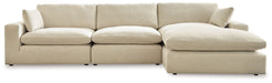 Elyza - 4 Pc. - Right Arm Facing Corner Chaise 3 Pc Sectional, Ottoman - Linen – 4 Piece Living Room Sets by Benchcraft® at Furniture Wholesale Plus , Nashville furniture store