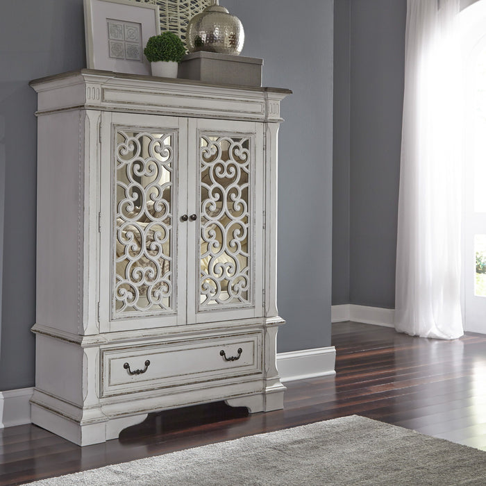 Abbey Park - Mirrored Door Chest - Antique White – Door Chests by Liberty Furniture at Furniture Wholesale Plus , Nashville furniture store