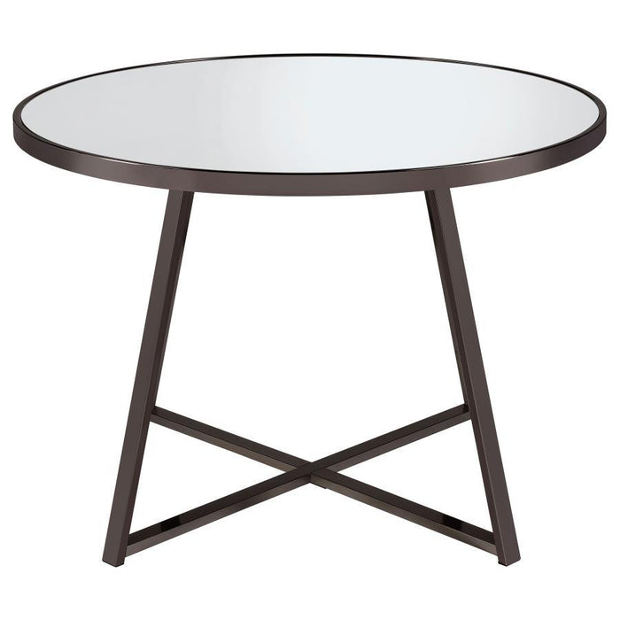 Jillian - Round Mirror Top Dining Table - Black Nickel – Dining Tables by Coaster Fine Furniture at Furniture Wholesale Plus , Nashville furniture store