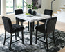 Mervannie - 5 Pc. - Counter Height Dining Table And 4 Barstools - Gray / Black – 5 Piece Dining Room Sets by Signature Design by Ashley® at Furniture Wholesale Plus , Nashville furniture store