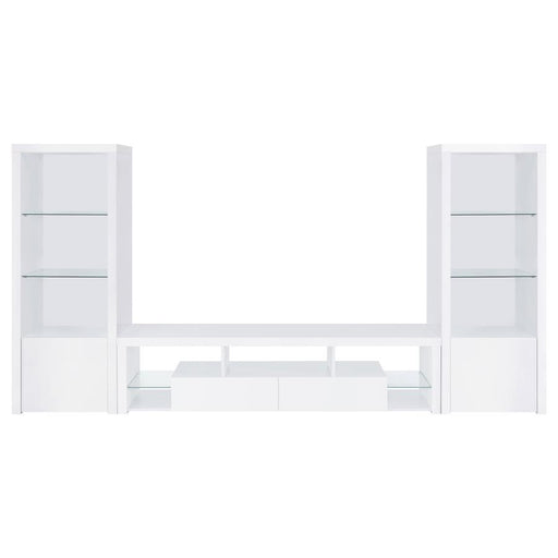 Jude - 3 Piece TV Entertainment Center - White High Gloss - Premium Entertainment Centers from Coaster Fine Furniture - Just $1049! Shop now at Furniture Wholesale Plus  We are the best furniture store in Nashville, Hendersonville, Goodlettsville, Madison, Antioch, Mount Juliet, Lebanon, Gallatin, Springfield, Murfreesboro, Franklin, Brentwood