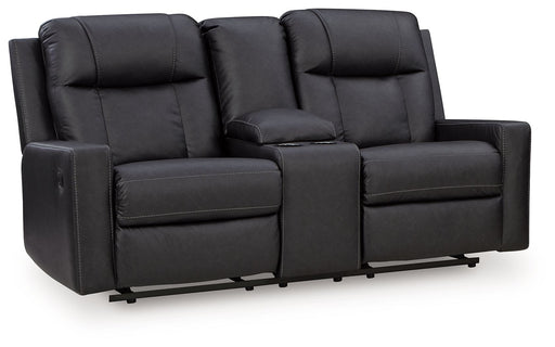 Mackmenville - Double Reclining Loveseat With Console – Reclining Loveseats by Benchcraft® at Furniture Wholesale Plus , Nashville furniture store
