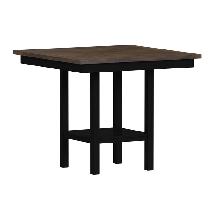 Brooks - 5 Piece Counter Set With Table And 4 Upholstered Seat & Wood Back Chairs - Medium Brown & Black – 5 Piece Dining Room Sets by Elements International at Furniture Wholesale Plus , Nashville furniture store