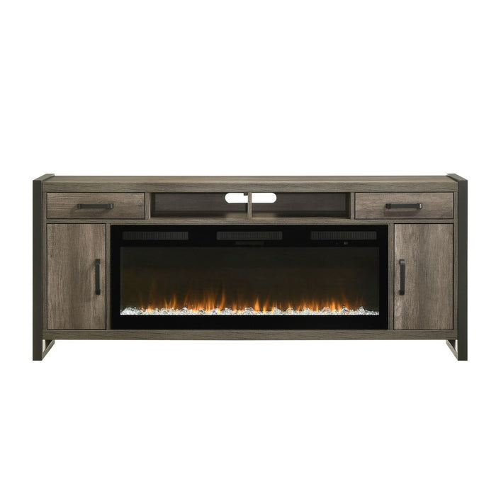 Fireplace TV Consoles - 686 78" Console With Fire FTS - Brown – Fireplace TV Stands by Liberty Furniture at Furniture Wholesale Plus , Nashville furniture store