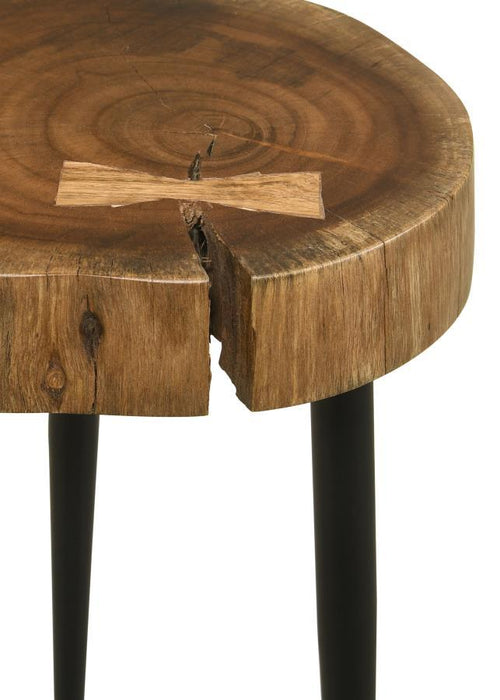 Keith - Round Solid Tree Trunk Side Table - Natural And Black – Side Tables by Coaster Fine Furniture at Furniture Wholesale Plus , Nashville furniture store