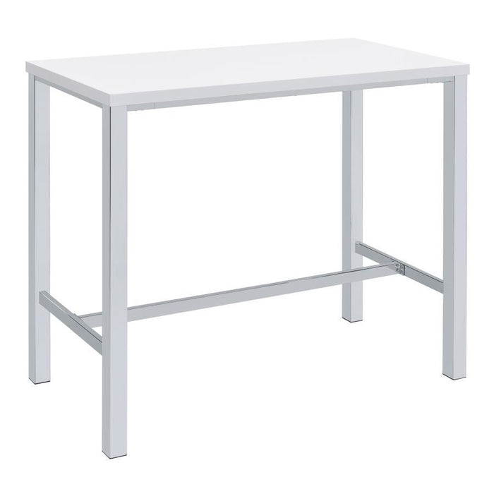 Natividad - 5 Piece Pub Height Bar Table Set - White High Gloss - Premium 5 Piece Dining Room Sets from CoasterEveryday - Just $569! Shop now at Furniture Wholesale Plus  We are the best furniture store in Nashville, Hendersonville, Goodlettsville, Madison, Antioch, Mount Juliet, Lebanon, Gallatin, Springfield, Murfreesboro, Franklin, Brentwood