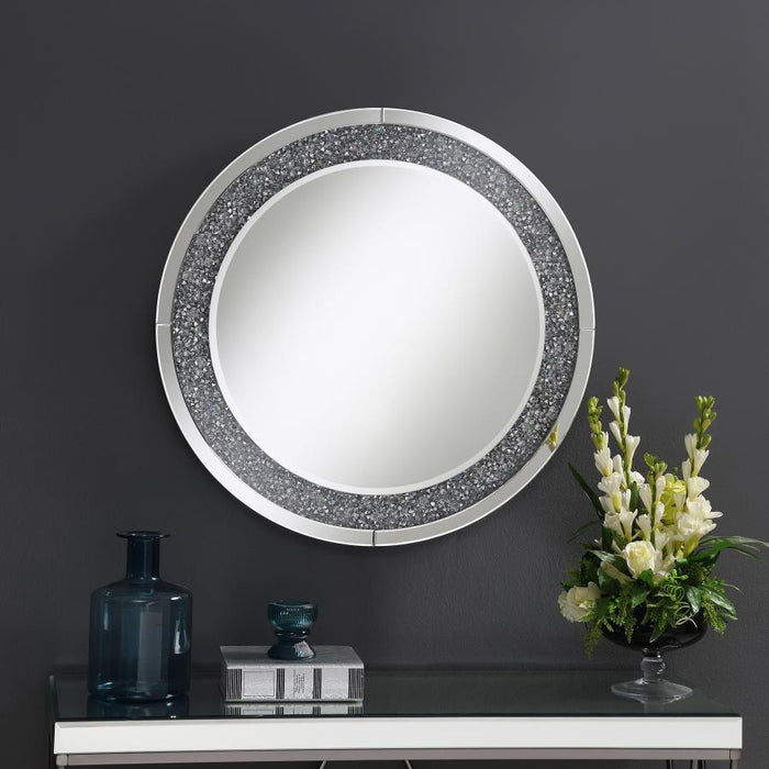 Lixue - Round Wall Mirror LED Lighting - Silver - Premium Wall Mirrors from CoasterEssence - Just $369! Shop now at Furniture Wholesale Plus  We are the best furniture store in Nashville, Hendersonville, Goodlettsville, Madison, Antioch, Mount Juliet, Lebanon, Gallatin, Springfield, Murfreesboro, Franklin, Brentwood