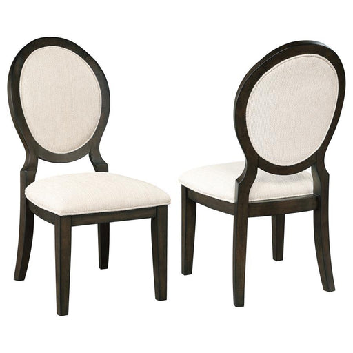 Twyla - Oval Back Dining Side Chair (Set of 2) - Dark Cocoa - Premium Chair Sets from CoasterEssence - Just $399! Shop now at Furniture Wholesale Plus  We are the best furniture store in Nashville, Hendersonville, Goodlettsville, Madison, Antioch, Mount Juliet, Lebanon, Gallatin, Springfield, Murfreesboro, Franklin, Brentwood