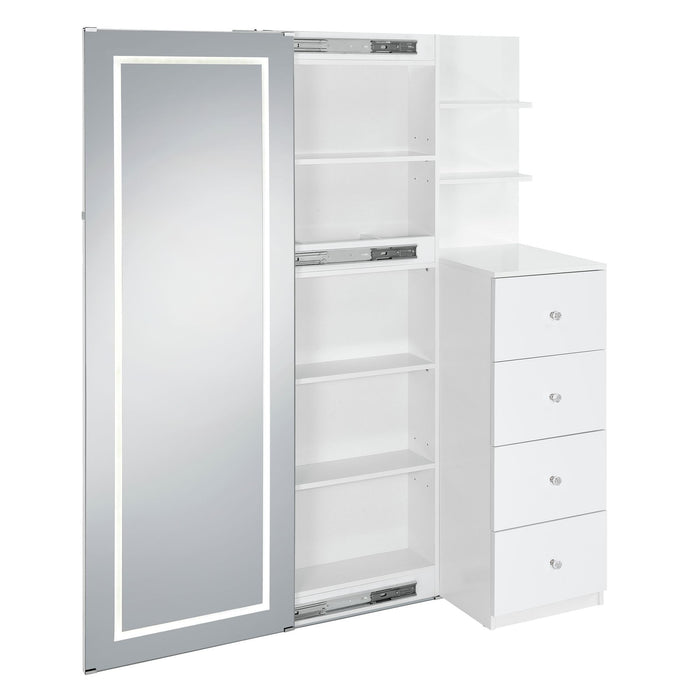 Vancouver - Floor Mirror With Storage - White – Storage Mirrors by Elements International at Furniture Wholesale Plus , Nashville furniture store