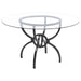 Aviano - 5 Piece Round Glass Top Dining Table Set With Rattan Chairs - Gunmetal – 5 Piece Dining Room Sets by Coaster Fine Furniture at Furniture Wholesale Plus , Nashville furniture store