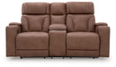 Clean-Slate - Power Reclining Loveseat With Console / Adj Headrest - Caramel – Reclining Loveseats by Signature Design by Ashley® at Furniture Wholesale Plus , Nashville furniture store