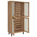Teller - 4-Door Tall Shoe Storage Cabinet - Natural Oak – Accent Cabinets by Coaster Fine Furniture at Furniture Wholesale Plus , Nashville furniture store
