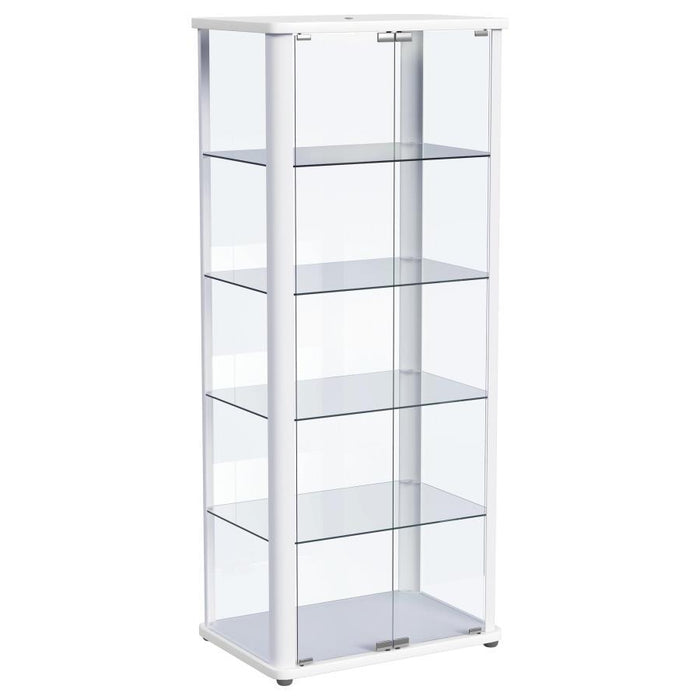 Aero - 5-Shelf Display Curio Cabinet With Led Lighting - Premium Curio Cabinets from Coaster Fine Furniture - Just $369! Shop now at Furniture Wholesale Plus  We are the best furniture store in Nashville, Hendersonville, Goodlettsville, Madison, Antioch, Mount Juliet, Lebanon, Gallatin, Springfield, Murfreesboro, Franklin, Brentwood
