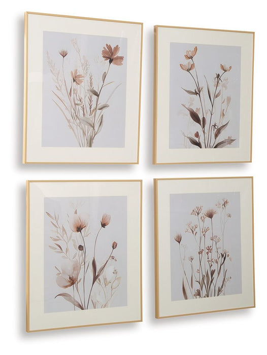 Chettings - Wall Art Set (Set of 4) - Beige / Gray / Blush – Canvas Art Sets by Signature Design by Ashley® at Furniture Wholesale Plus , Nashville furniture store