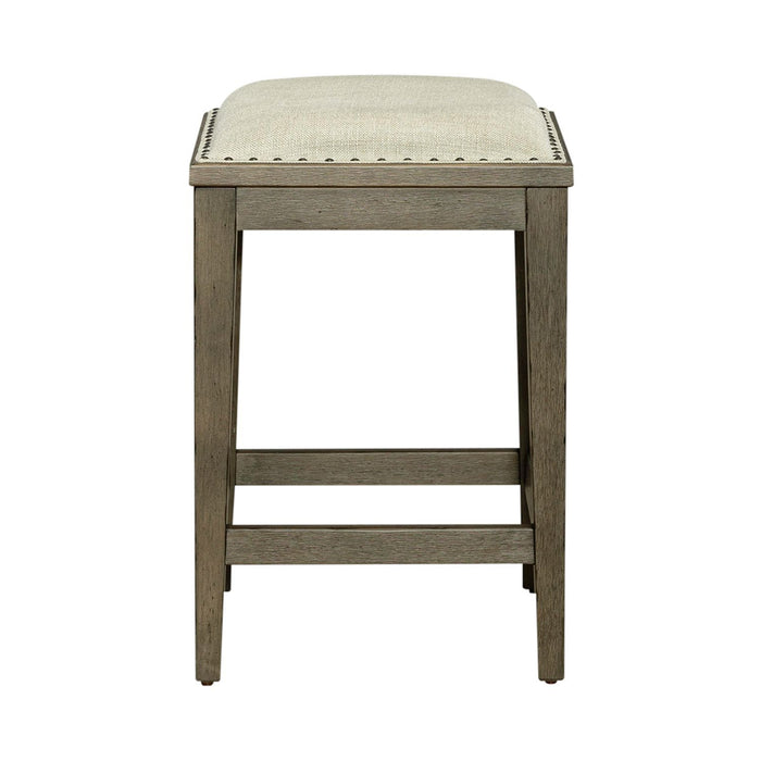 Americana Farmhouse - Upholstered Console Stool - Dusty Taupe – Counter Height (24"-27") by Liberty Furniture at Furniture Wholesale Plus , Nashville furniture store