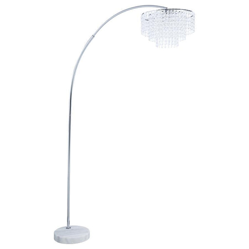 Shirley - Hanging Crystal Arc Metal Floor Lamp - Chrome - Premium Floor Lamps from CoasterEveryday - Just $239! Shop now at Furniture Wholesale Plus  We are the best furniture store in Nashville, Hendersonville, Goodlettsville, Madison, Antioch, Mount Juliet, Lebanon, Gallatin, Springfield, Murfreesboro, Franklin, Brentwood