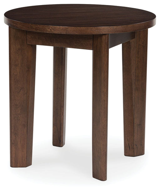Korestone 2 - Round End Table - Dark Brown – End Tables by Signature Design by Ashley® at Furniture Wholesale Plus , Nashville furniture store