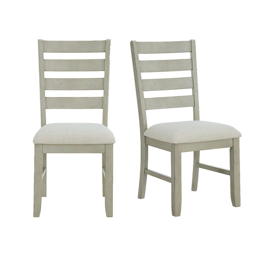 Farmington - Ladder Back Dining Side Chair (Set of 2) - Washed Stone / Light Beige – Chair Sets by Elements International at Furniture Wholesale Plus , Nashville furniture store