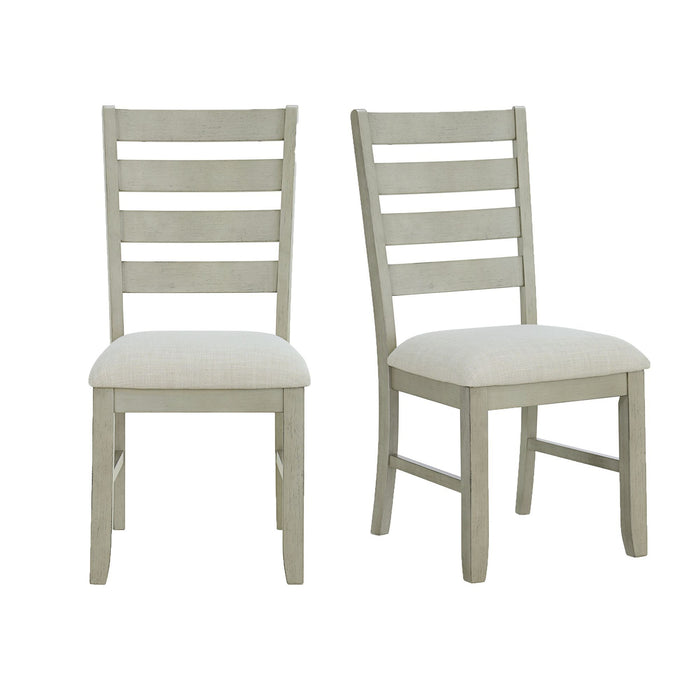 Farmington - Ladder Back Dining Side Chair (Set of 2) - Washed Stone / Light Beige – Chair Sets by Elements International at Furniture Wholesale Plus , Nashville furniture store