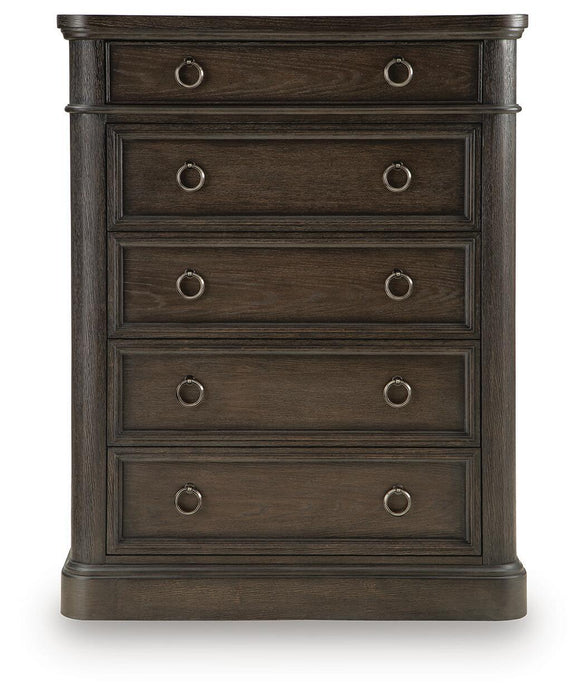 Wickenger - Five Drawer Chest - Dark Brown – Accent Chests by Signature Design by Ashley® at Furniture Wholesale Plus , Nashville furniture store