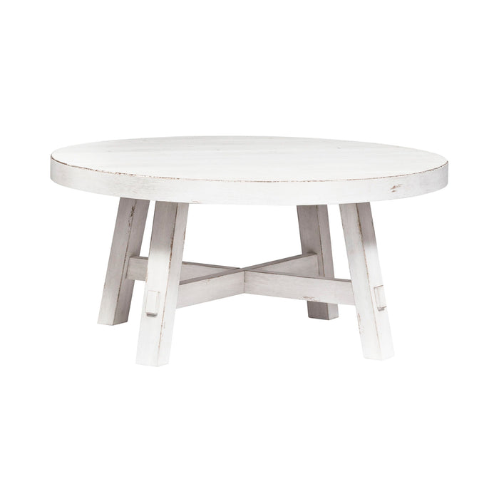 Modern Farmhouse - Splay Leg Round Cocktail Table – Cocktail Tables by Liberty Furniture at Furniture Wholesale Plus , Nashville furniture store