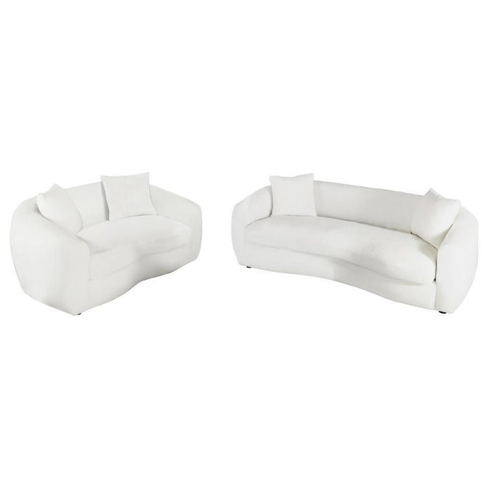 Isabella - Faux Sheepskin Upholstered Sofa Set – Stationary Sofas & Loveseats by CoasterElevations at Furniture Wholesale Plus , Nashville furniture store