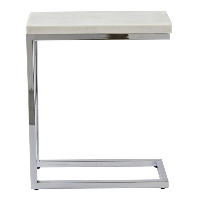 Echo - White Marble Top Chairside Table - White – Chair Side Tables by Steve Silver Furniture at Furniture Wholesale Plus , Nashville furniture store