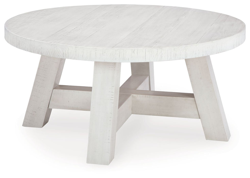 Jallison - Round Cocktail Table - Off White – Coffee Tables by Signature Design by Ashley® at Furniture Wholesale Plus , Nashville furniture store
