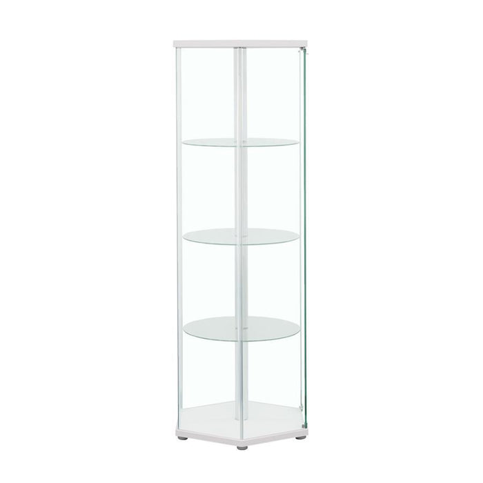 Zahavah - 4-Shelf Hexagonal Clear Glass Curio Cabinet - Premium Curio Cabinets from CoasterEveryday - Just $319! Shop now at Furniture Wholesale Plus  We are the best furniture store in Nashville, Hendersonville, Goodlettsville, Madison, Antioch, Mount Juliet, Lebanon, Gallatin, Springfield, Murfreesboro, Franklin, Brentwood