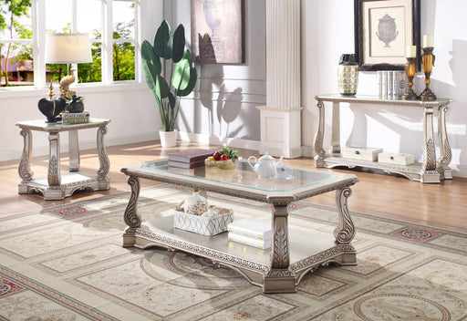 Northville Antique Silver & Clear Glass Coffee Table - Premium Coffee Table from ACME East - Just $803.40! Shop now at Furniture Wholesale Plus  We are the best furniture store in Nashville, Hendersonville, Goodlettsville, Madison, Antioch, Mount Juliet, Lebanon, Gallatin, Springfield, Murfreesboro, Franklin, Brentwood