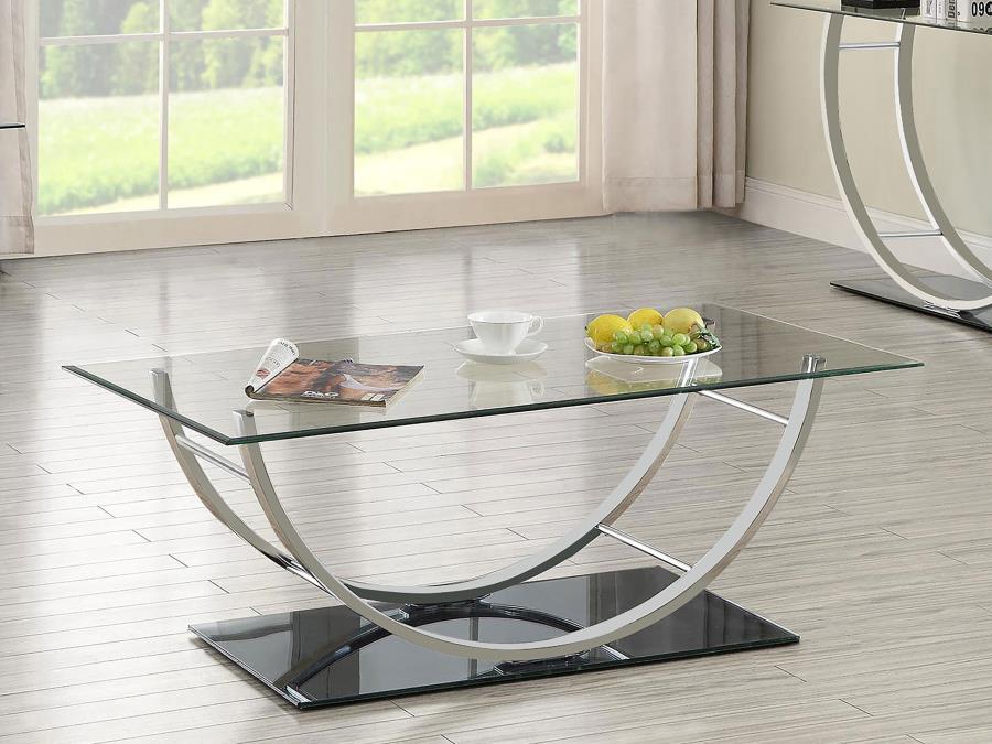 Danville - Rectangular U-Shaped Glass Top Table – End Tables by CoasterEssence at Furniture Wholesale Plus , Nashville furniture store