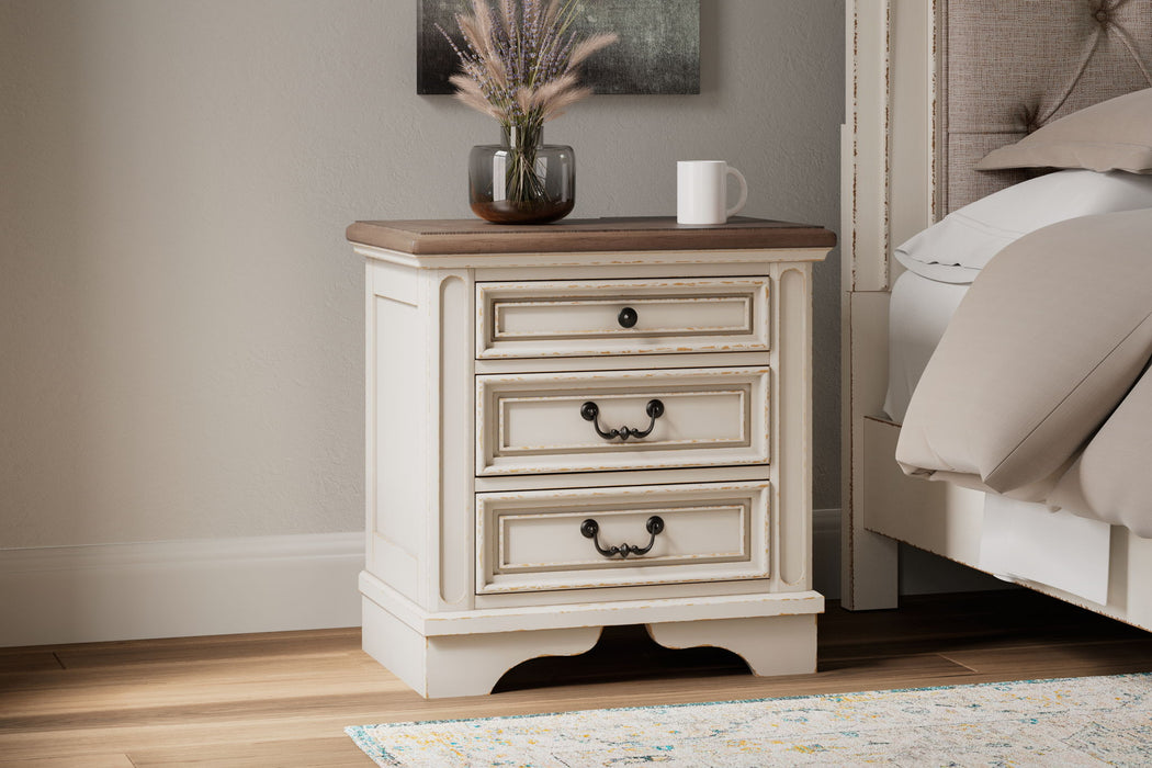 Realyn - Three Drawer Night Stand - White / Brown / Beige – Accent Nightstands by Signature Design by Ashley® at Furniture Wholesale Plus , Nashville furniture store