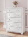 Kozlani - Five Drawer Chest - White – Accent Chests by Signature Design by Ashley® at Furniture Wholesale Plus , Nashville furniture store