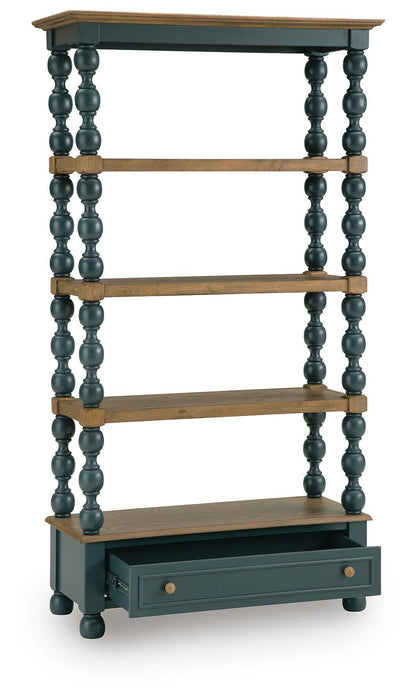 Finnworth - Bookcase - Blue / Brown – Standard Bookcases by Signature Design by Ashley® at Furniture Wholesale Plus , Nashville furniture store