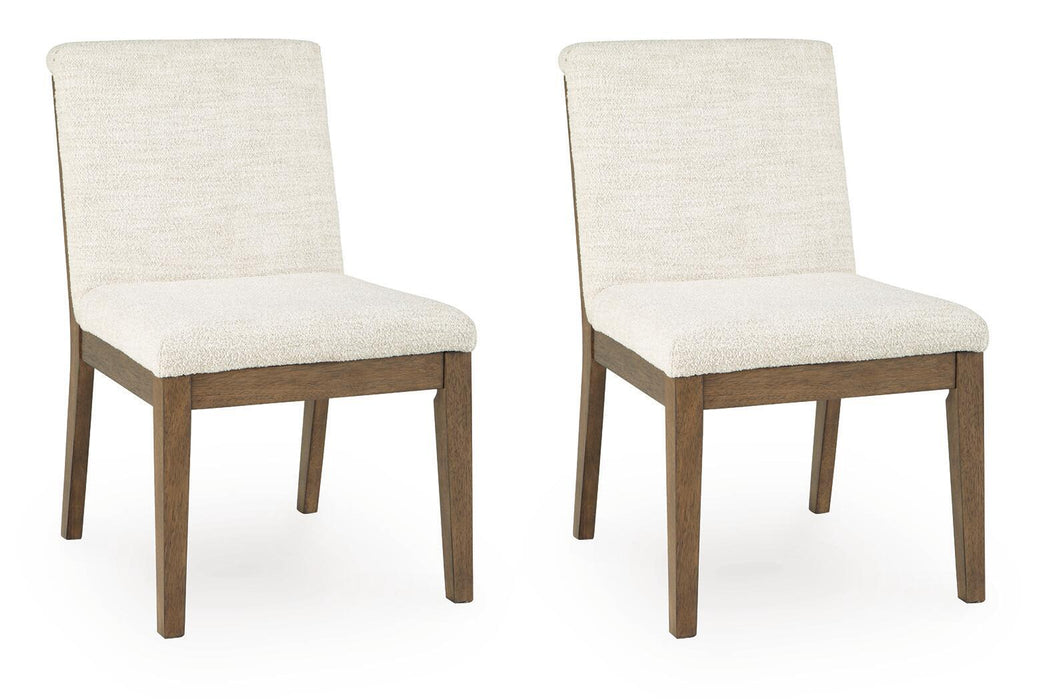 Marxmore - Dining Upholstered Side Chair (Set of 2) - Beige / Brown – Chair Sets by Benchcraft® at Furniture Wholesale Plus , Nashville furniture store