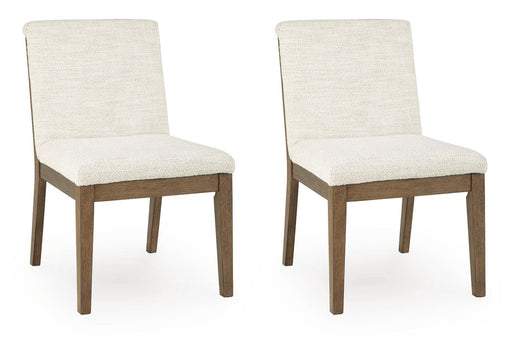 Marxmore - Dining Upholstered Side Chair (Set of 2) - Beige / Brown – Chair Sets by Benchcraft® at Furniture Wholesale Plus , Nashville furniture store