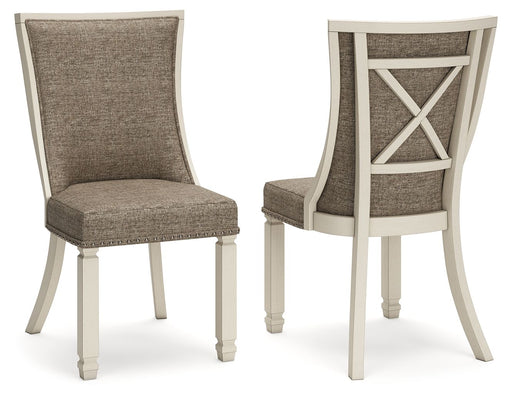 Bolanburg - Dining UPH Side Chair (Set of 2) - Lattice Back - Brown / Beige – Chair Sets by Signature Design by Ashley® at Furniture Wholesale Plus , Nashville furniture store