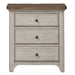 Farmhouse Reimagined - 3 Drawer Nightstand With Charging Station - Antique White / Chestnut Tops – Nightstands w/ Charging Stations by Liberty Furniture at Furniture Wholesale Plus , Nashville furniture store