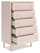 Wistenpine - Five Drawer Chest - Blush – Accent Chests by Signature Design by Ashley® at Furniture Wholesale Plus , Nashville furniture store