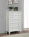 Sandy Beach - 5-drawer Chest – Accent Chests by CoasterEssence at Furniture Wholesale Plus , Nashville furniture store