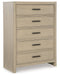 Calmoro - Five Drawer Chest - Gray – Accent Chests by Ashley® at Furniture Wholesale Plus , Nashville furniture store